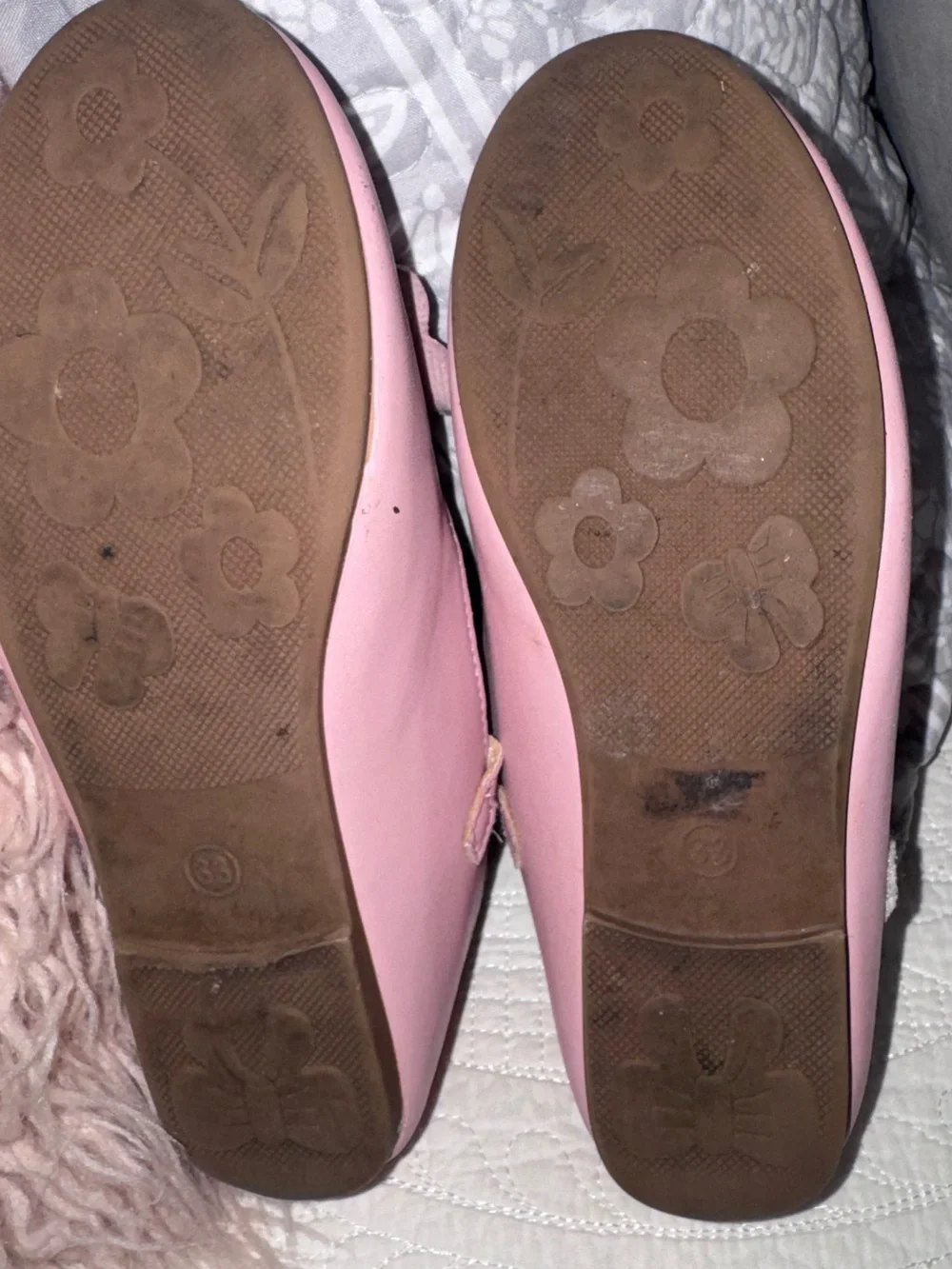 Girls' Pink Bow T-Strap Dress Shoes